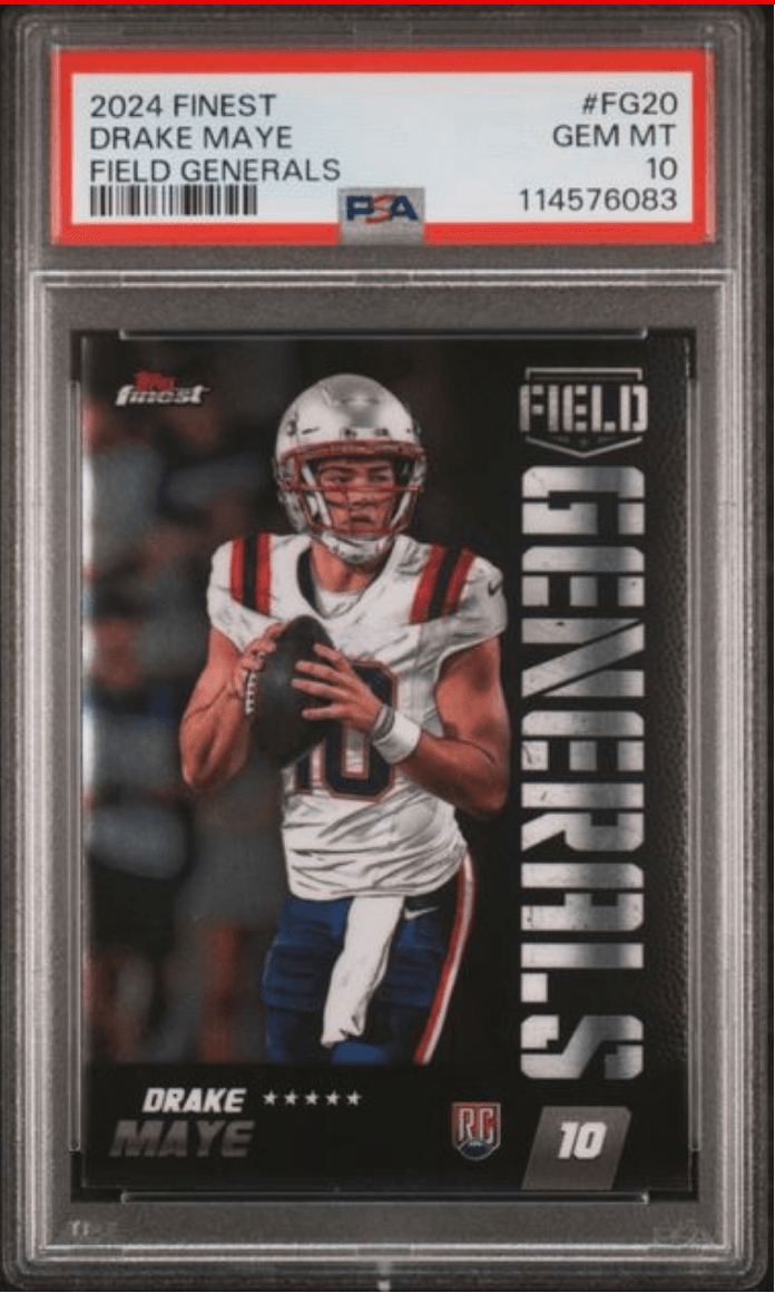 Graded 2024 Topps Finest Drake Maye #FG20 Field Generals Rookie RC Football Card PSA 10 Gem Mint
