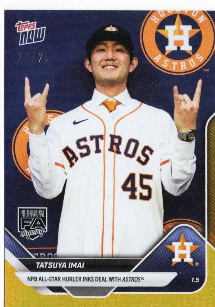 2025 Topps Now Tatsuya Imai #OS12 Orange Foil /25 Houston Astros Rookie RC Baseball Card