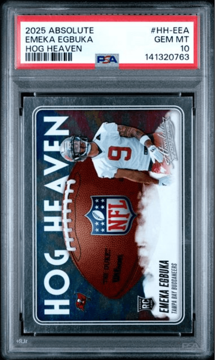 Graded 2025 Panini Absolute Emeka Egbuka #HHEEA Hog Heaven Rookie RC Football Card PSA 10 Gem Mint