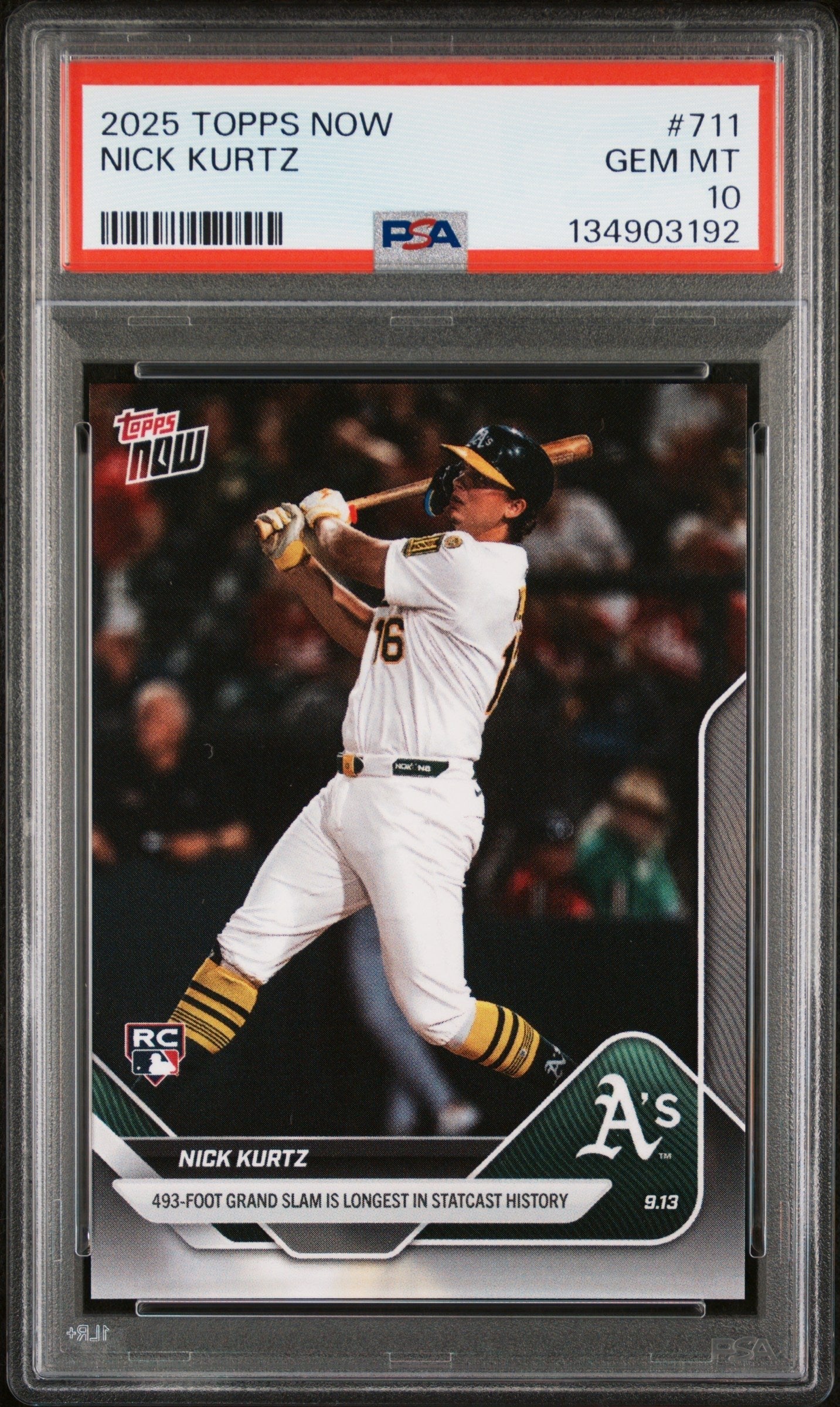 Graded 2025 Topps Now Nick Kurtz #711 Rookie RC Baseball Card PSA 10 Gem Mint