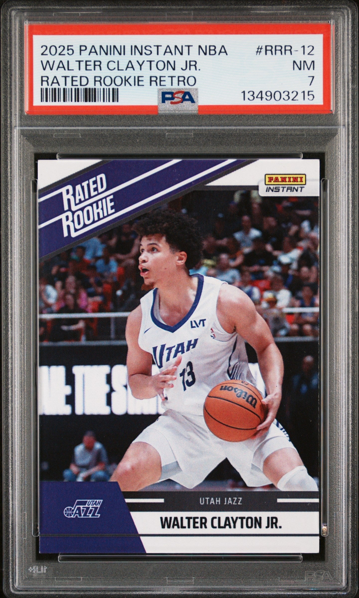 Graded 2025 Panini Instant Walter Clayton Jr. #RRR12 Rated Rookie Retro Rookie RC Basketball Card PSA 7 Near Mint