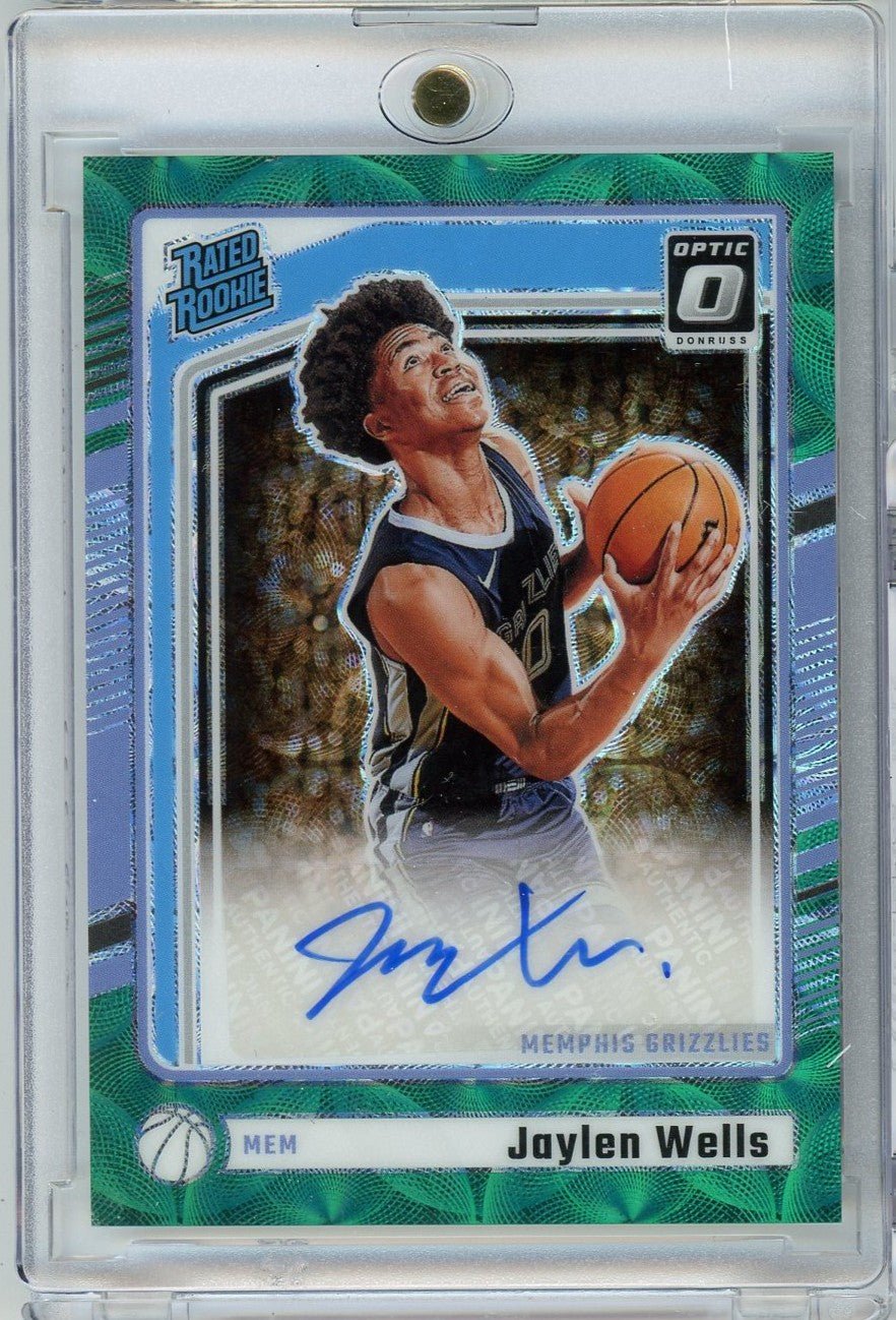 2024 Donruss Optic Jaylen Wells #327 /25 Green Scope Auto Rookie RC Basketball Card