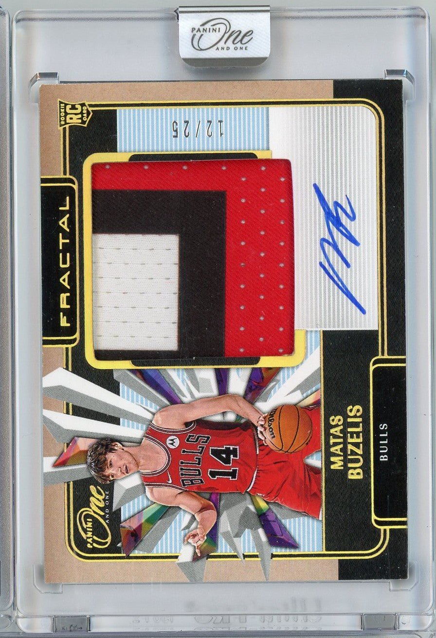 2024 Panini One and One Matas Buzelis #FPABUZ /25 Fractal RPA Auto Rookie RC Basketball Card