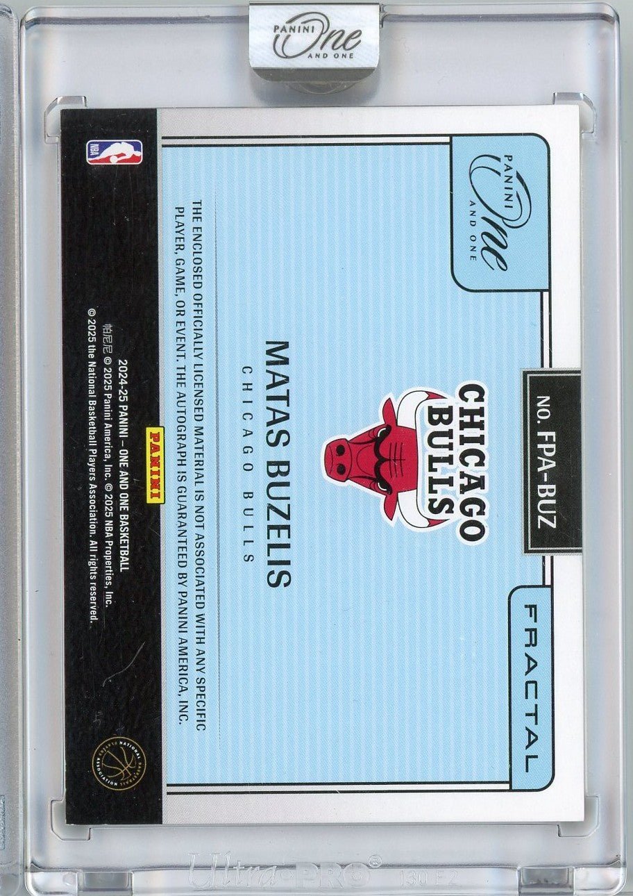 2024 Panini One and One Matas Buzelis #FPABUZ /25 Fractal RPA Auto Rookie RC Basketball Card