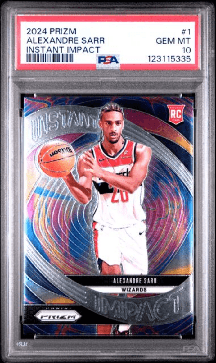 Graded 2024 Panini Prizm Alexandre Sarr #1 Instant Impact Rookie RC Basketball Card PSA 10 Gem Mint