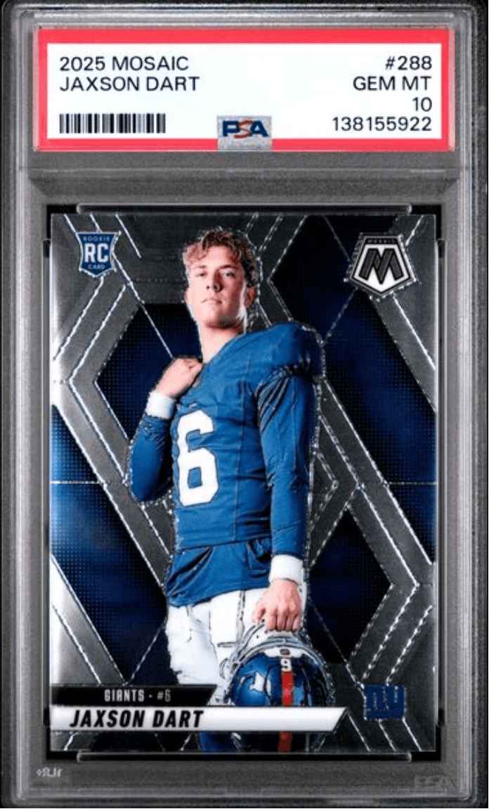 Graded 2025 Panini Mosaic Jaxson Dart #288 Rookie RC Football Card PSA 10 Gem Mint