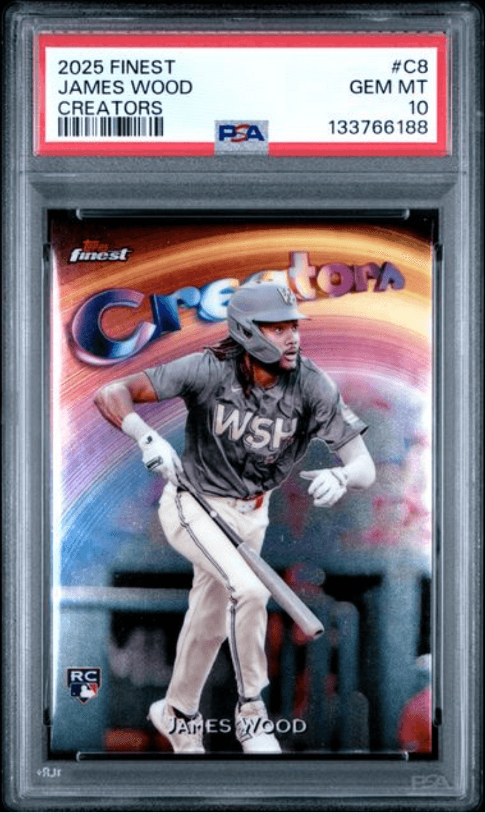 Graded 2025 Topps Finest James Wood #C8 Creators Rookie RC Baseball Card PSA 10 Gem Mint