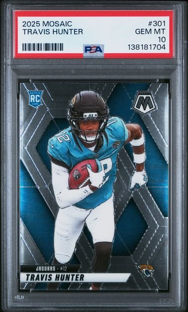Graded 2025 Panini Mosaic Travis Hunter #301 Rookie RC Football Card PSA 10 Gem Mint