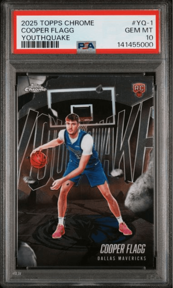 Graded 2025 Topps Chrome Cooper Flagg #YQ1 Youthquake Rookie RC Basketball Card PSA 10 Gem Mint