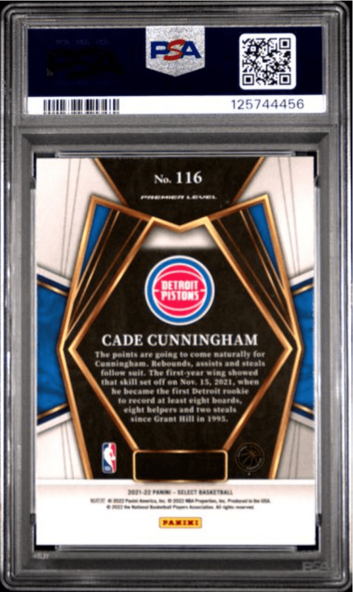 Graded 2021 Panini Select Cade Cunningham #116 Rookie RC Basketball Card PSA 10 Gem Mint