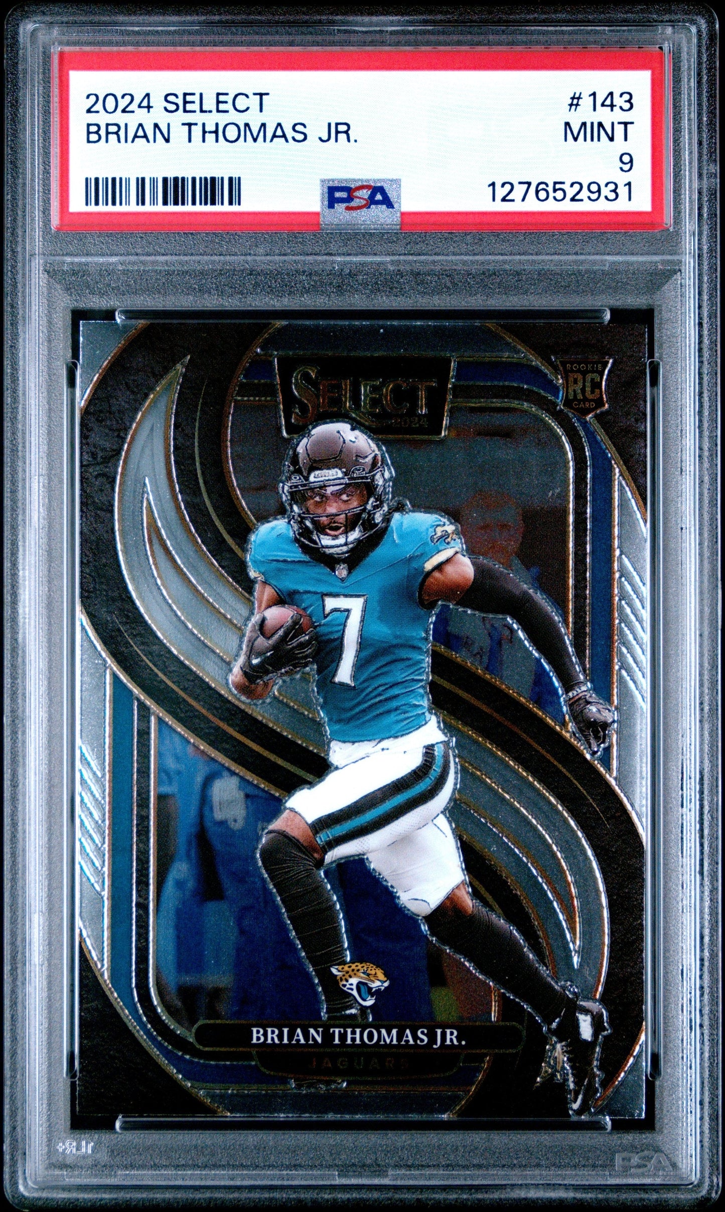 Graded 2024 Panini Select Brian Thomas Jr. #143 Rookie RC Football Card PSA 9 Mint