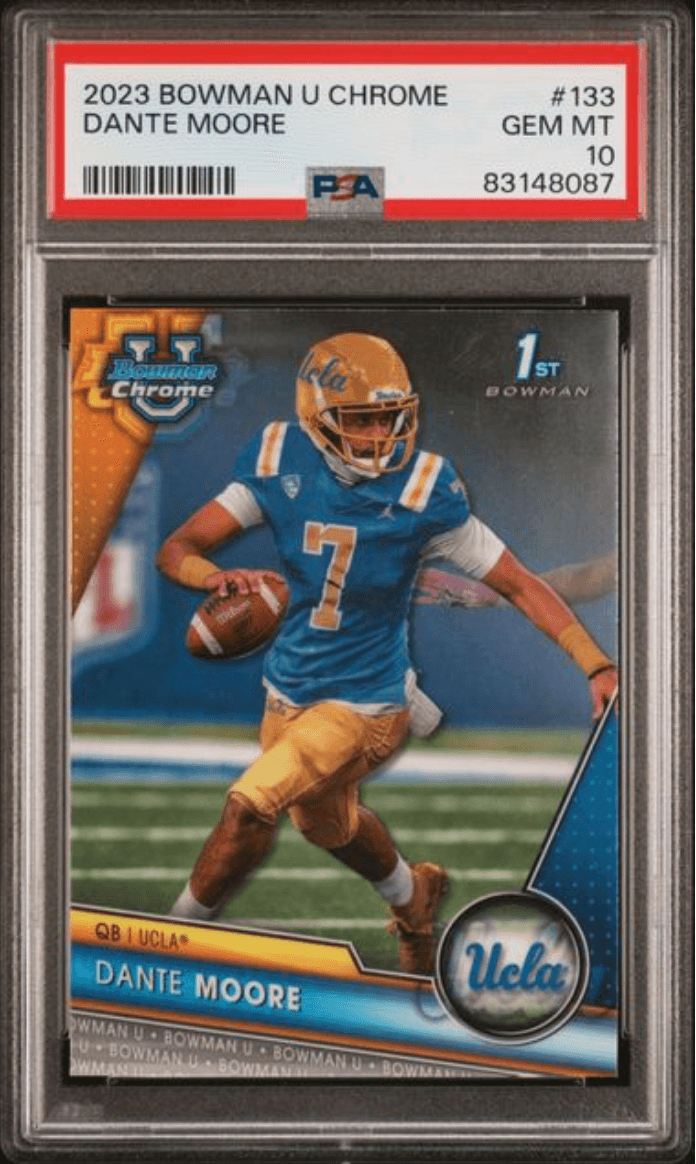Graded 2023 Topps Bowman U Chrome Dante Moore #133 Rookie RC Football Card PSA 10 Gem Mint