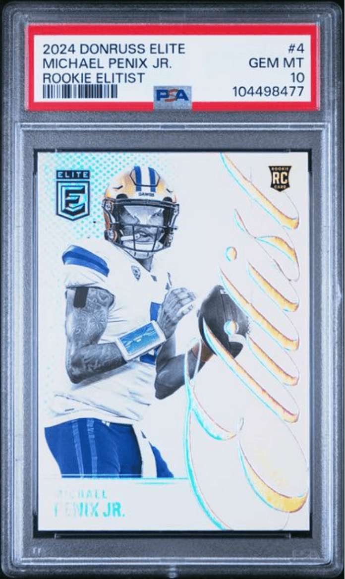 Graded 2024 Panini Donruss Elite Michael Penix Jr #4 Rookie Elitist Rookie RC Football Card PSA 10 Gem Mint