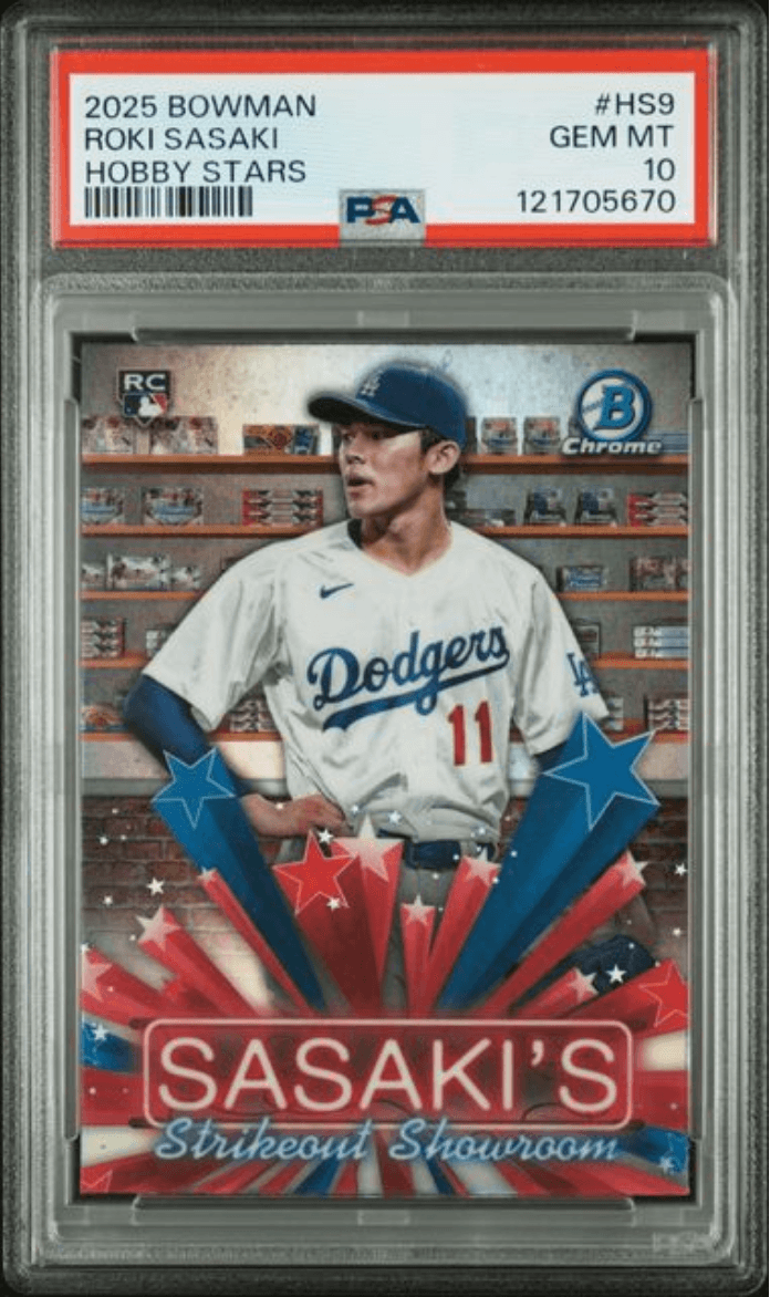 Graded 2025 Topps Bowman Roki Sasaki #HS9 Hobby Stars Rookie RC Baseball Card PSA 10 Gem Mint