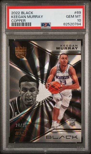 Graded 2022 Panini Black Keegan Murray #69 /35 Copper Rookie RC Basketball Card PSA 10 Gem Mint