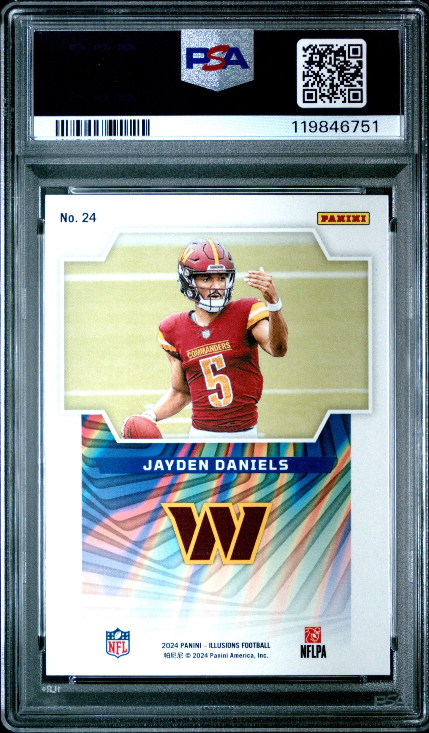 Graded 2024 Panini Illusions Jayden Daniels #24 Game Magicians Rookie RC Football Card PSA 10 Gem Mint
