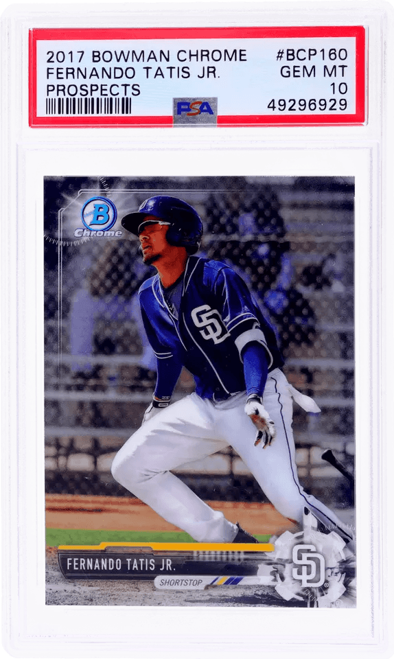 Graded 2017 Topps Bowman Chrome Fernando Tatis Jr. #BCP160 Prospects Rookie RC Baseball Card PSA 10 Gem Mint