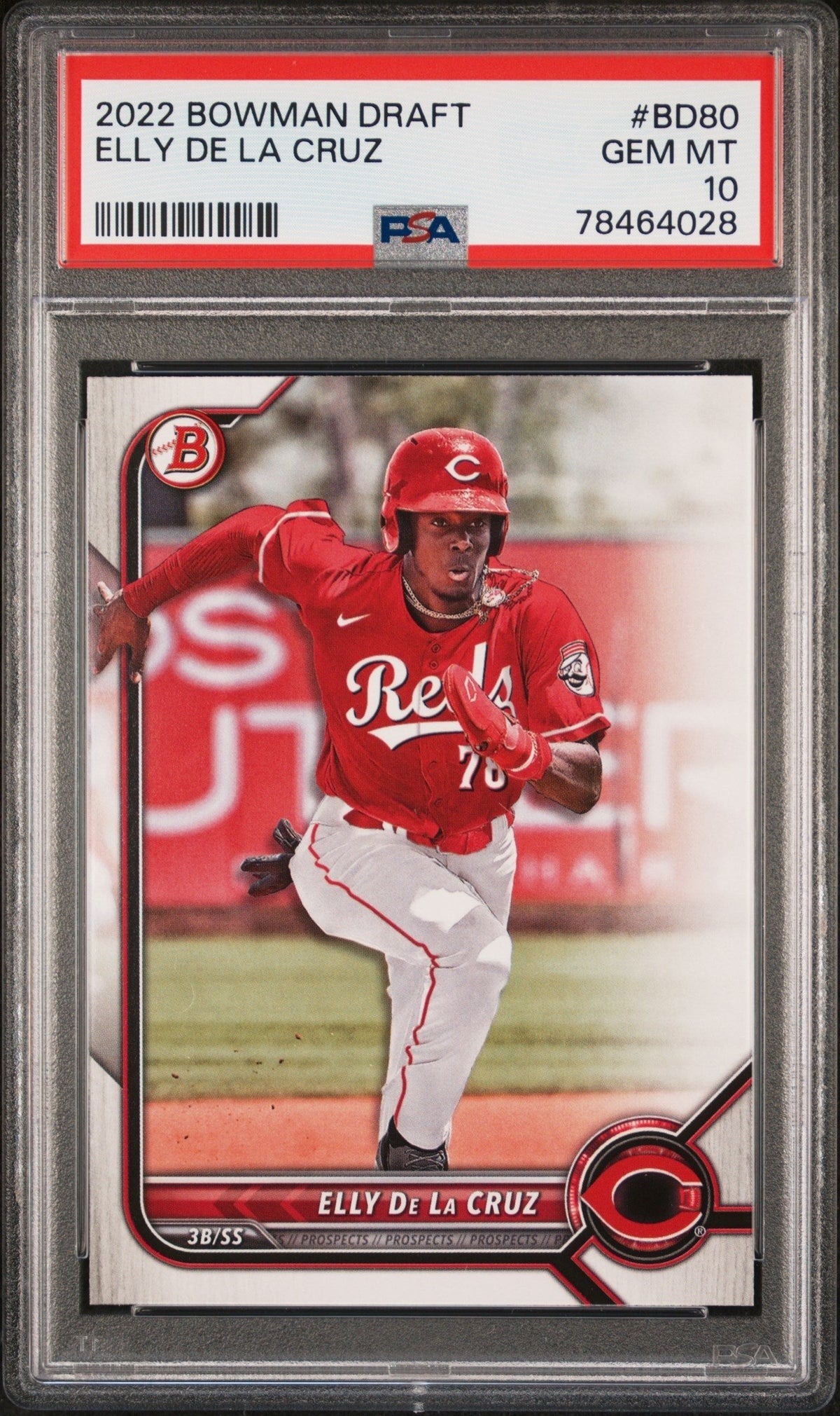 Graded 2022 Topps Bowman Draft Elly De La Cruz #BD80 Rookie RC Baseball Card PSA 10 Gem Mint
