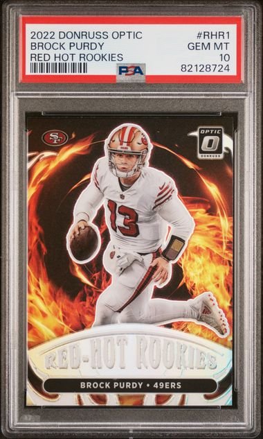 Graded 2022 Panini Donruss Optic Brock Purdy #RHR1 Red Hot Rookies RC Football Card PSA 10 Gem Mint