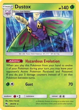 Dustox 028/214 - SM  Lost Thunder Reverse Holofoil