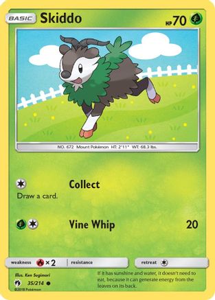 Skiddo 035/214 - SM  Lost Thunder Reverse Holofoil