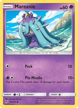 Mareanie 105/214 - SM  Lost Thunder