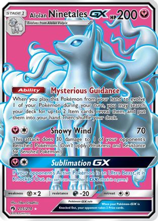 Alolan Ninetales GX (Full Art) 205/214 - SM  Lost Thunder Holofoil