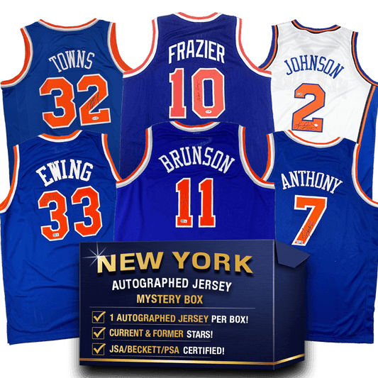 Autographed/Signed New York Basketball Jersey Mystery Box with PSA JSA or Beckett COA
