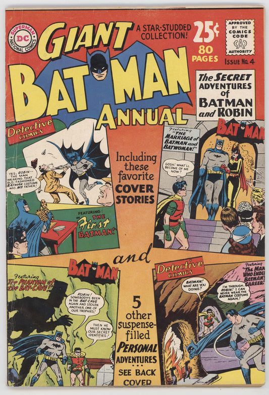 Batman Annual 4 DC 1962 FN Curt Swan Batwoman Robin