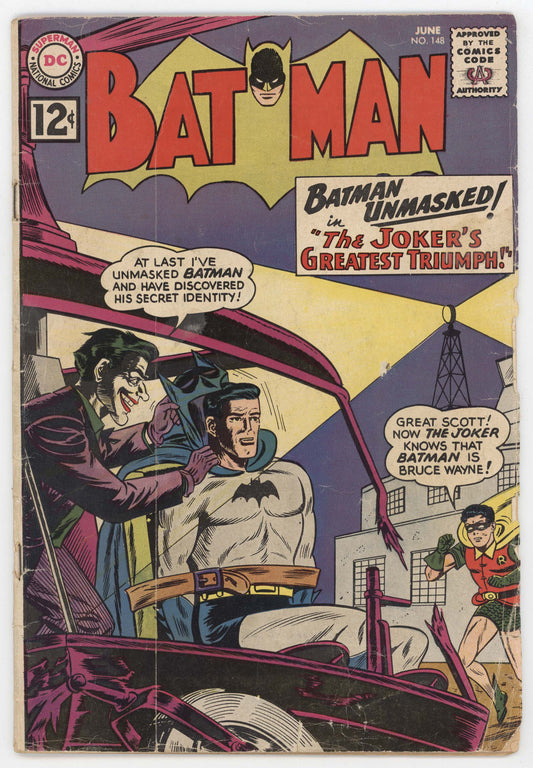 Batman 148 DC 1962 GD VG Sheldon Moldoff Bill Finger Robin Joker ID Revealed