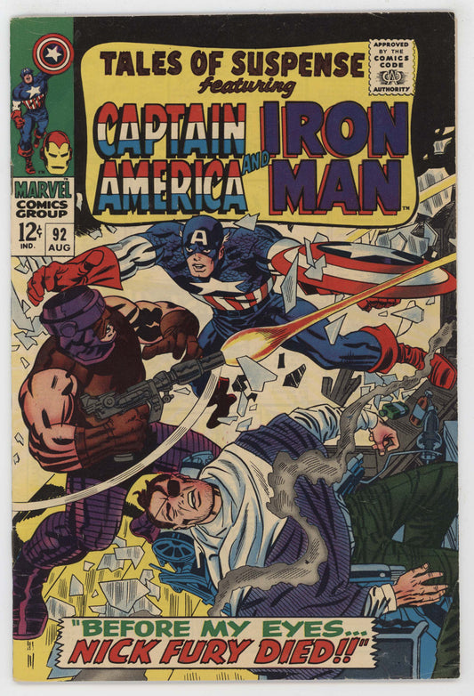 Tales Of Suspense 92 Marvel 1967 FN Iron Man Captain America Nick Fury