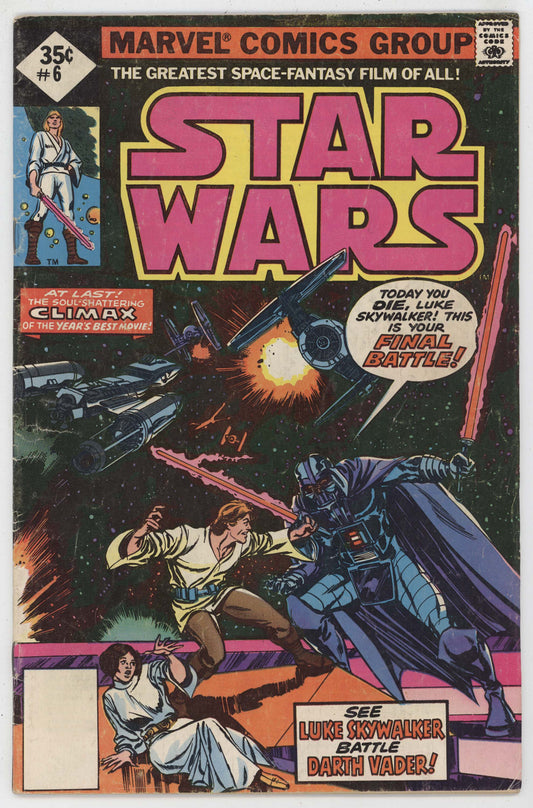 Star Wars 6 Marvel 1977 VG FN Whitman Luke Skywalker Darth Vader Princess Leia