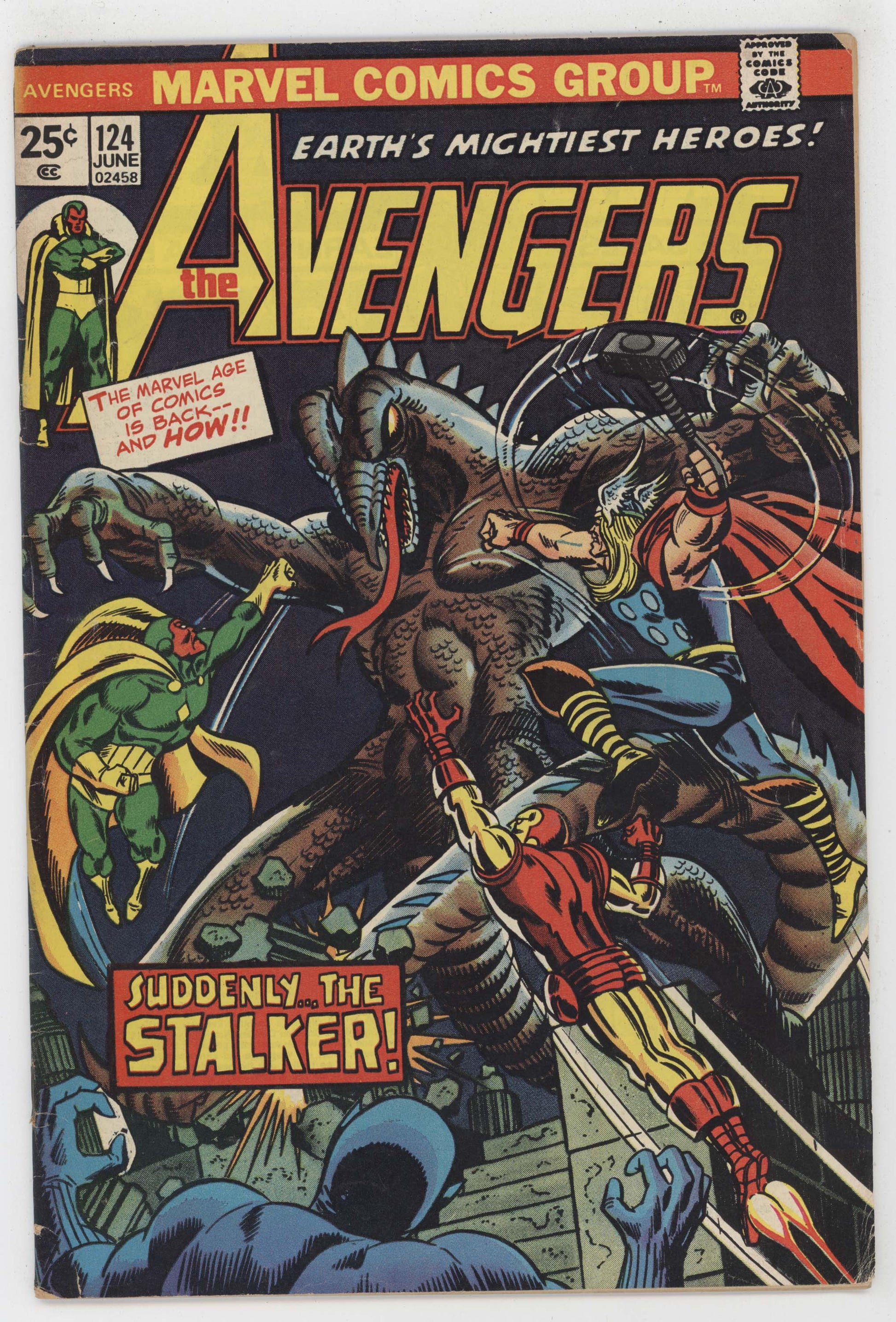 Avengers 124 Marvel 1974 VG FN Gil Kane Thor Iron Man Black Panther Vision - Golden Apple Comics
