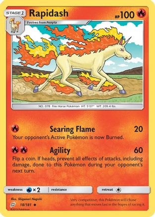 Rapidash 018/181 - SM  Team Up