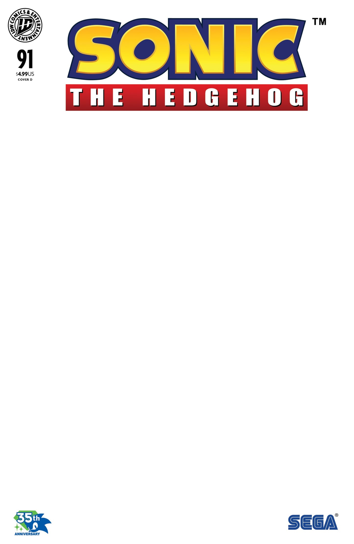 Sonic The Hedgehog #91 A1 Cover Set of 8 1:10 1:25 1:50 (10/28/2026) Idw