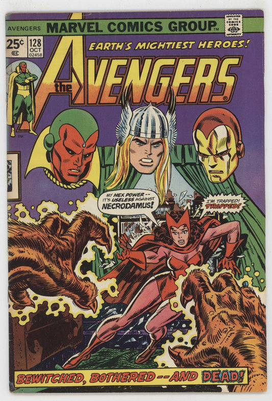 Avengers 128 Marvel 1974 VG Iron Man Thor Vision Scarlet Witch Gil Kane - Golden Apple Comics