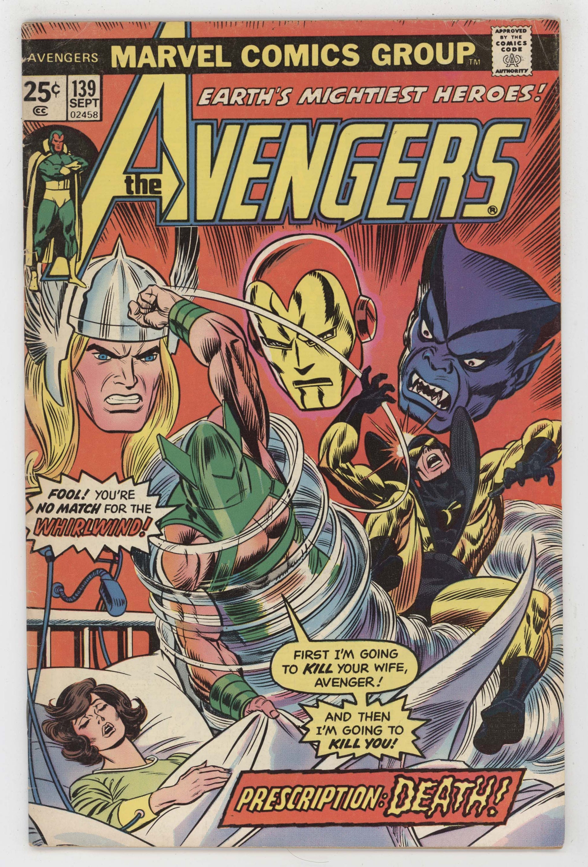 Avengers 139 Marvel 1975 VG FN Gil Kane Thor Iron Man Yellowjacket Beast - Golden Apple Comics