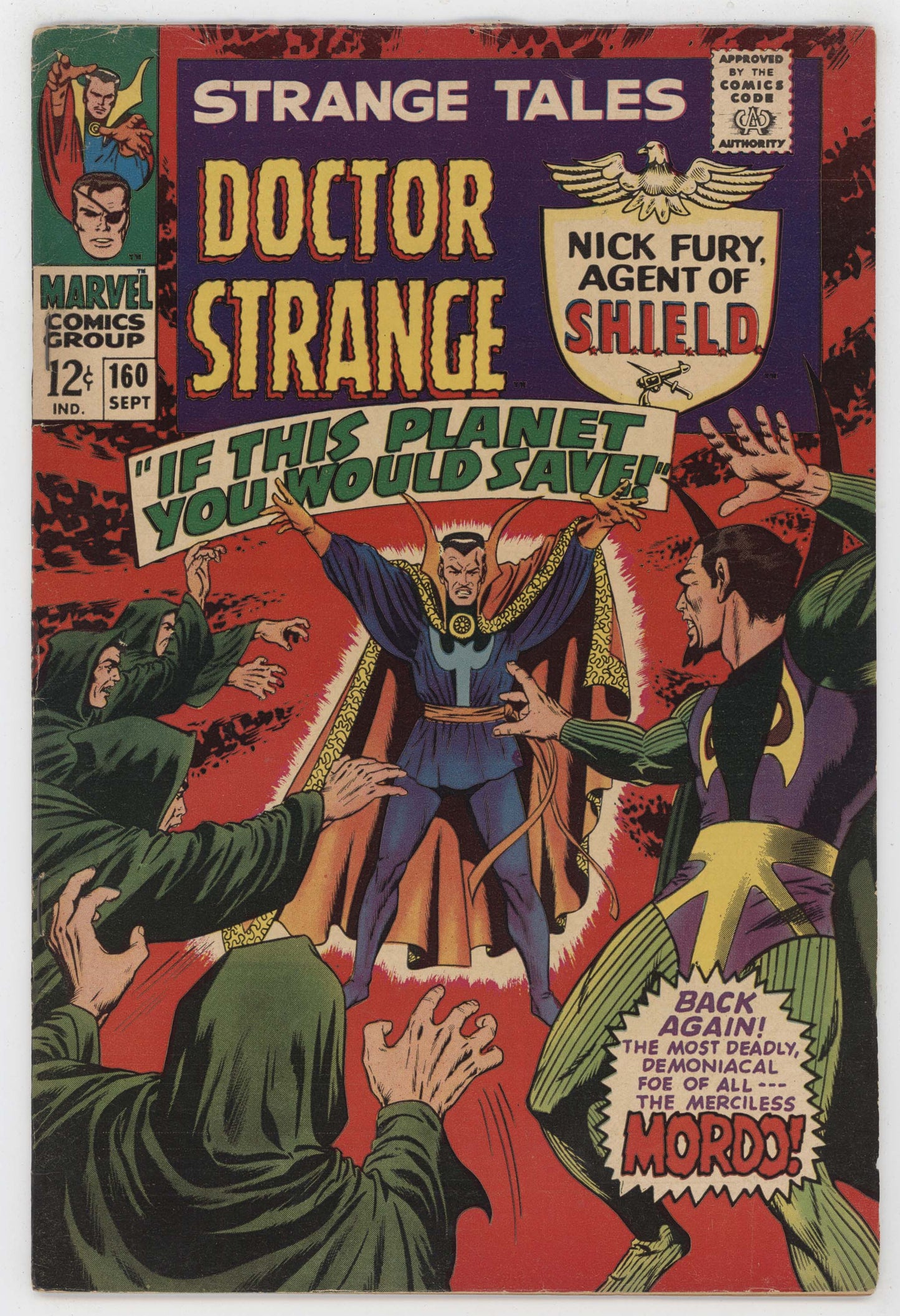 Strange Tales 160 Marvel 1966 FN VF Dr. Strange Nick Fury Stan Lee Jim Steranko