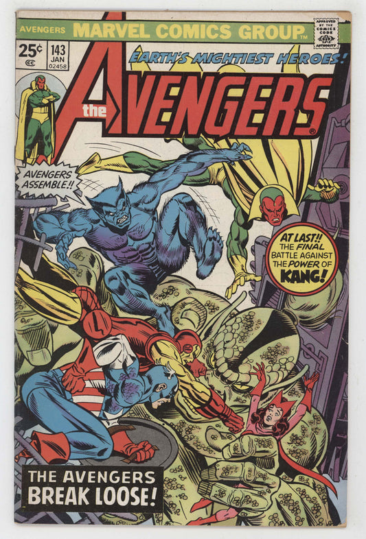 Avengers 143 Marvel 1975 VG George Perez Gil Kane Captain America Iron Man - Golden Apple Comics