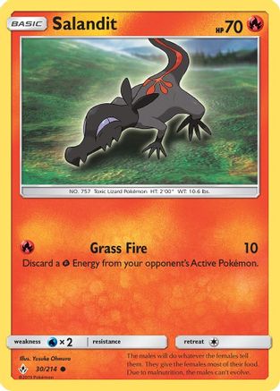 Salandit 030/214 - SM  Unbroken Bonds Reverse Holofoil