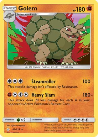 Golem 089/214 - SM  Unbroken Bonds Holofoil