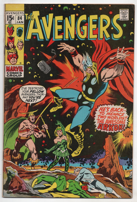 Avengers 84 Marvel 1971 VG FN Thor Vision Enchantress Black Knight John Buscema
