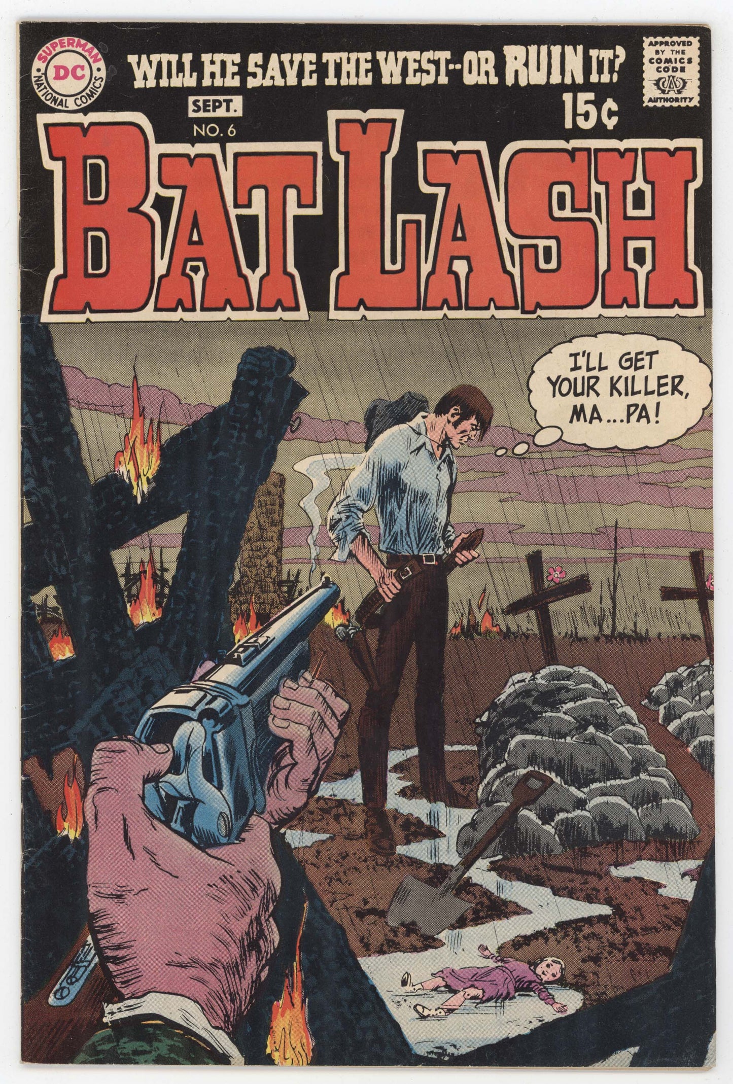 Bat Lash 6 DC 1969 VG Nick Cardy Graveyard Ambush Cross Cowboy Western