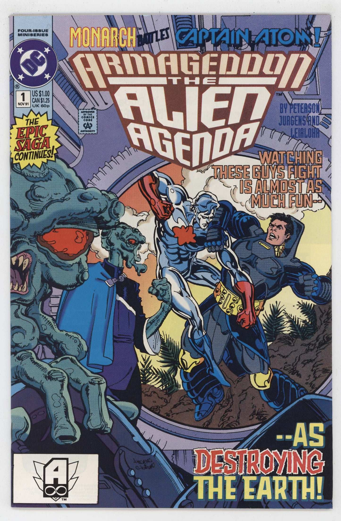 Armageddon Alien Agenda 1 DC 1991 NM+ 9.6 Jurgens Dick Giordano