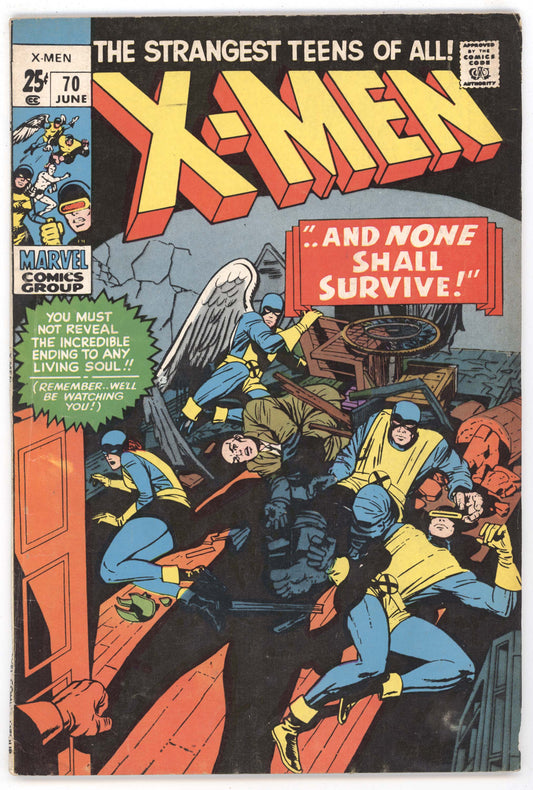 Uncanny X-Men 70 Marvel 1970 VG 17 Jack Kirby Stan Lee