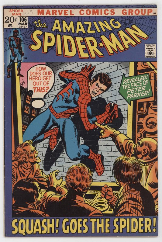 Amazing Spider-Man 106 Marvel 1972 FN Spider-Slayer John Romita Stan Lee