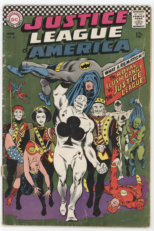 Justice League Of America 54 DC 1967 GD VG Batman Wonder Woman Royal Flush Gang