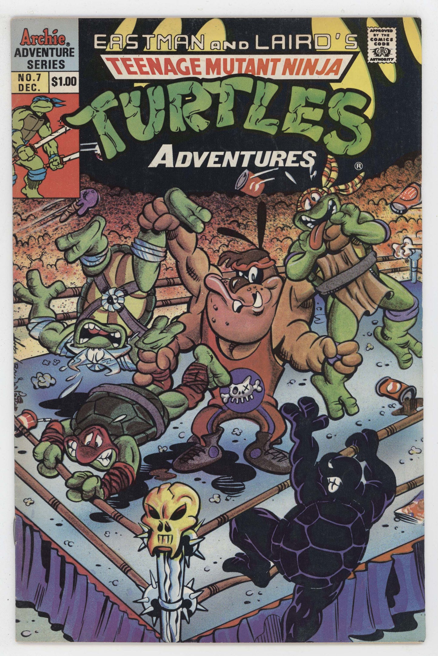 Teenage Mutant Ninja Turtles Adventures 7 Archie 1989 FN Wrestling WWE WWF