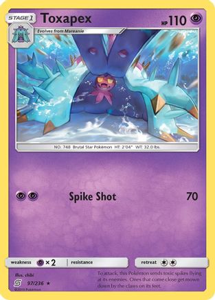 Toxapex 097/236 - SM  Unified Minds Reverse Holofoil
