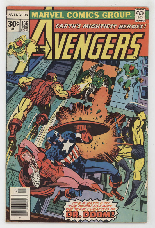 Avengers 156 Marvel 1977 VG FN Captain America Iron Man Scarlet Witch Jack Kirby - Golden Apple Comics